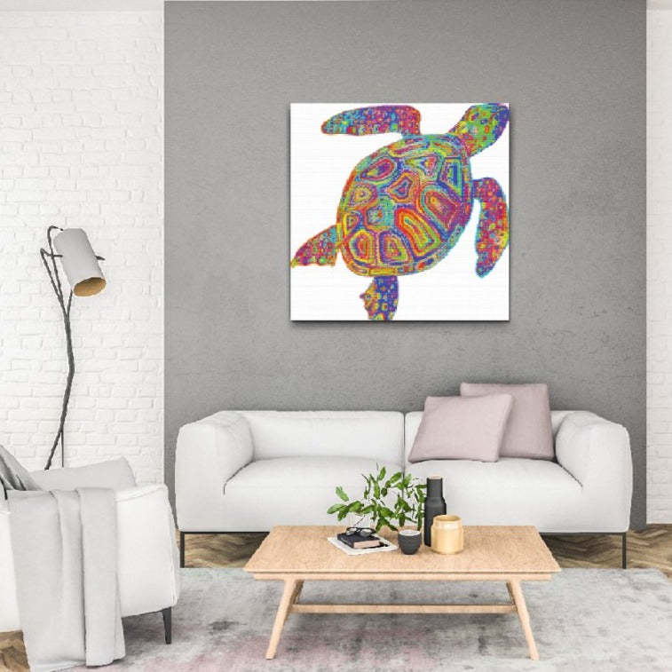 Mandala regnbåge sköldpadda - diamantmålning. Perfekt som en gåva till en vän eller som ett sätt att förbättra dina konstnärliga färdigheter.